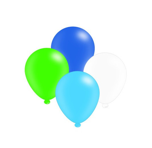 Mixed Blue Latex Balloons (8pk)