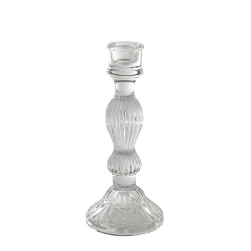 Amaya Candlestick - Clear Glass (20cm)