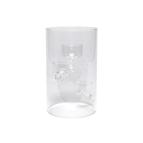 Glass Cylinder Vase with 3 Cups (20cm) Glass Cylinder Vase with 3 Cups (20cm)