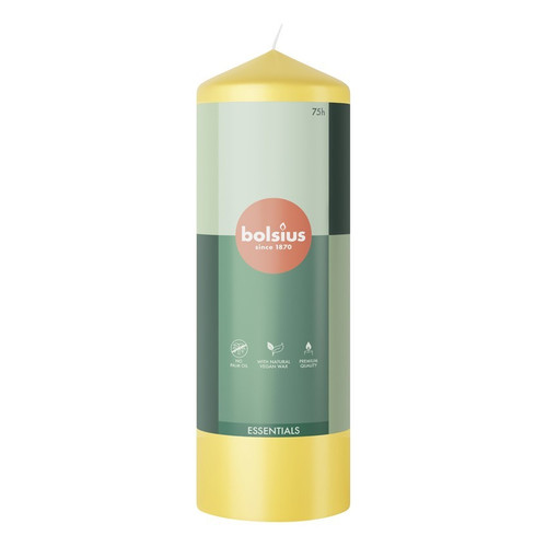 Bolsius Sunny Yellow Essential Pillar Candle (200mm x 58mm) 