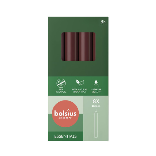 Bolsius Velvet Red Box of 8 Dinner Candles (170mm x 20mm) Bolsius Velvet Red Box of 8 Dinner Candles (170mm x 20mm)