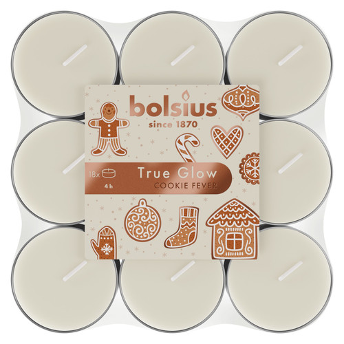 Bolsius Christmas Fragranced Tealights Pack of 18 (Cookie Fever) 