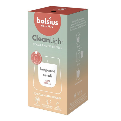 Bolsius Clean Light Refill - Bergamot and Neroli (2 Pack) Bolsius Clean Light Refill - Bergamot and Neroli (2 Pack)