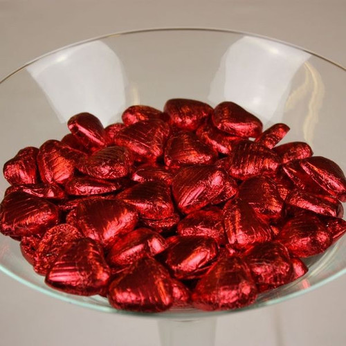Red Foiled Dark Chocolate Hearts  (1kg)