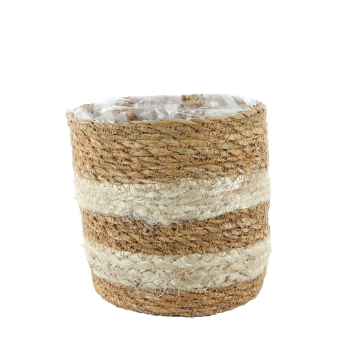 Natural Seagrass & Braided Jute Basket (14cm x 14cm) Natural Seagrass & Braided Jute Basket (14cm x 14cm)
