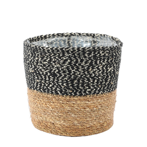 Natural & Black Seagrass Basket (16cm x 17.5cm) Natural & Black Seagrass Basket (16cm x 17.5cm)