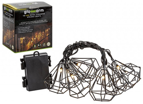 LED Metal Diamond Inside/Outside String Lights - Warm White LED Metal Diamond Inside/Outside String Lights - Warm White