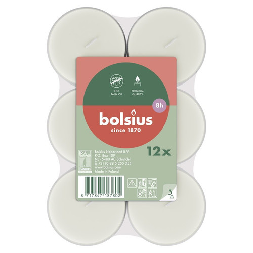 Bolsius Clear Cup Maxi Light- White (12 Pack) Bolsius Clear Cup Maxi Light- White (12 Pack)