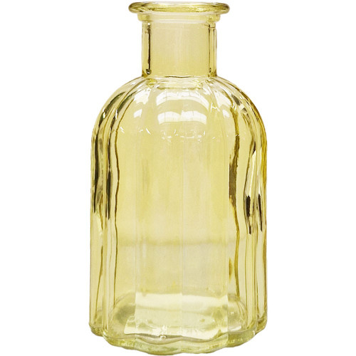 Yellow Flora Bottle Glass Vase (10.5cm)