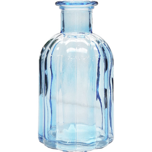 Blue Flora Bottle Glass Vase (10.5cm)