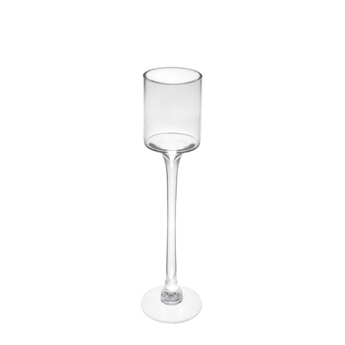 Clear Tall Stem Candle Holder Glass Vase (45cm) Clear Tall Stem Candle Holder Glass Vase (45cm)