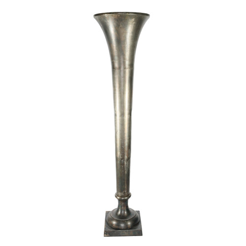 Antique Silver Poseidon Trumpet Vase (140 x 34cm) Antique Silver Poseidon Trumpet Vase (140 x 34cm)
