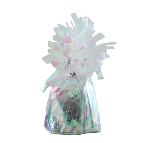 Iridescent Foil Balloon Weight with Tag Iridescent Foil Balloon Weight with Tag