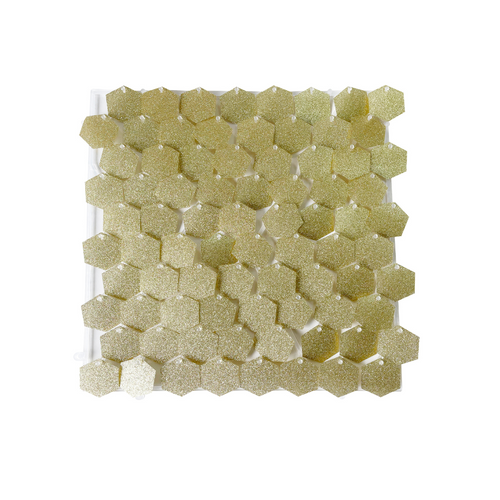 Glitter Gold Hexagonal Sequin Wall (180 x 180cm) Glitter Gold Hexagonal Sequin Wall (180 x 180cm)