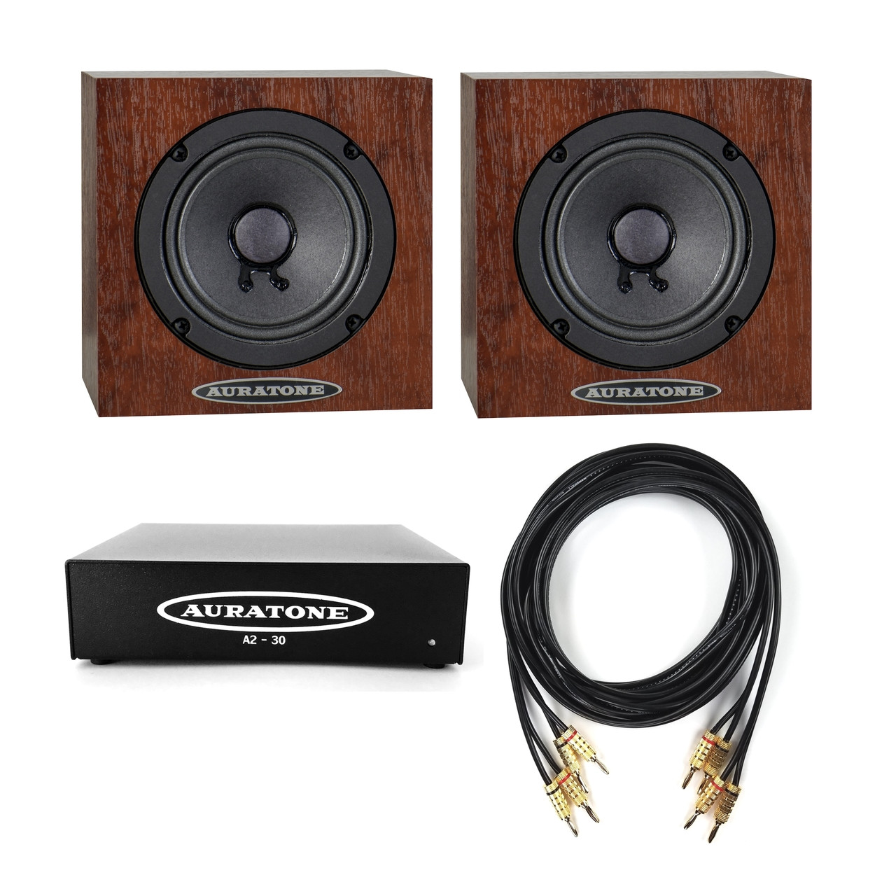 Auratone 5C Mahogany Pair with A2-30 Amp Bundle | ZenPro Audio