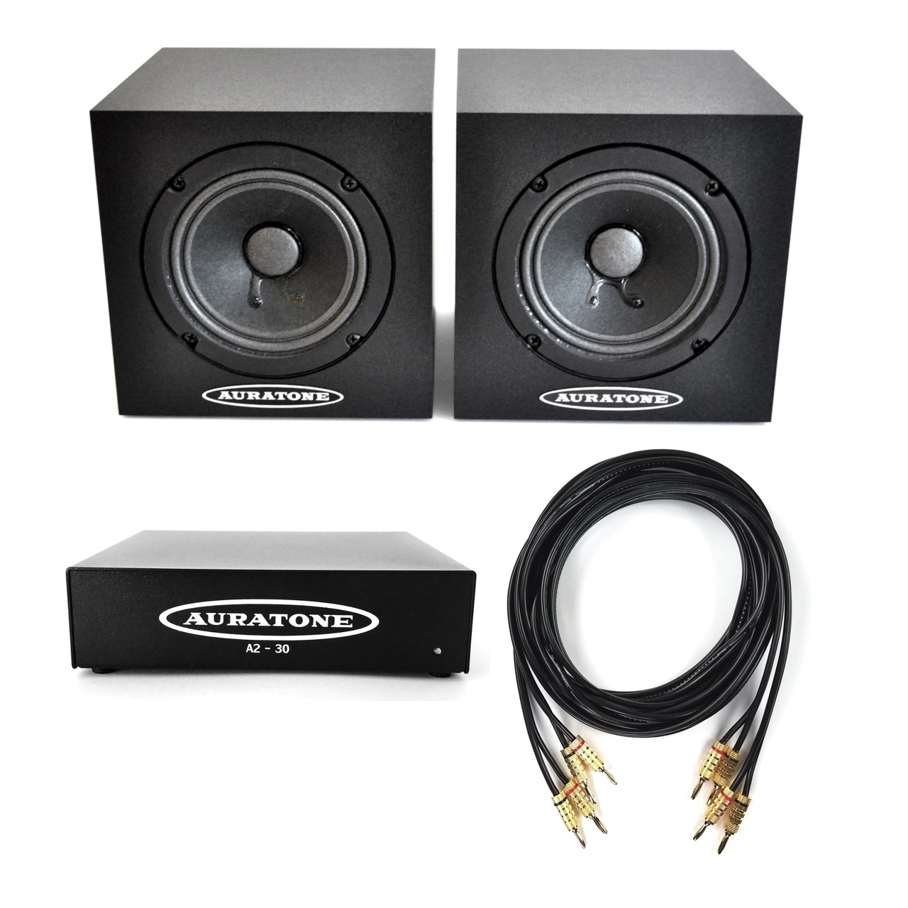 Auratone 5C Black Pair with A2-30 Amp Bundle