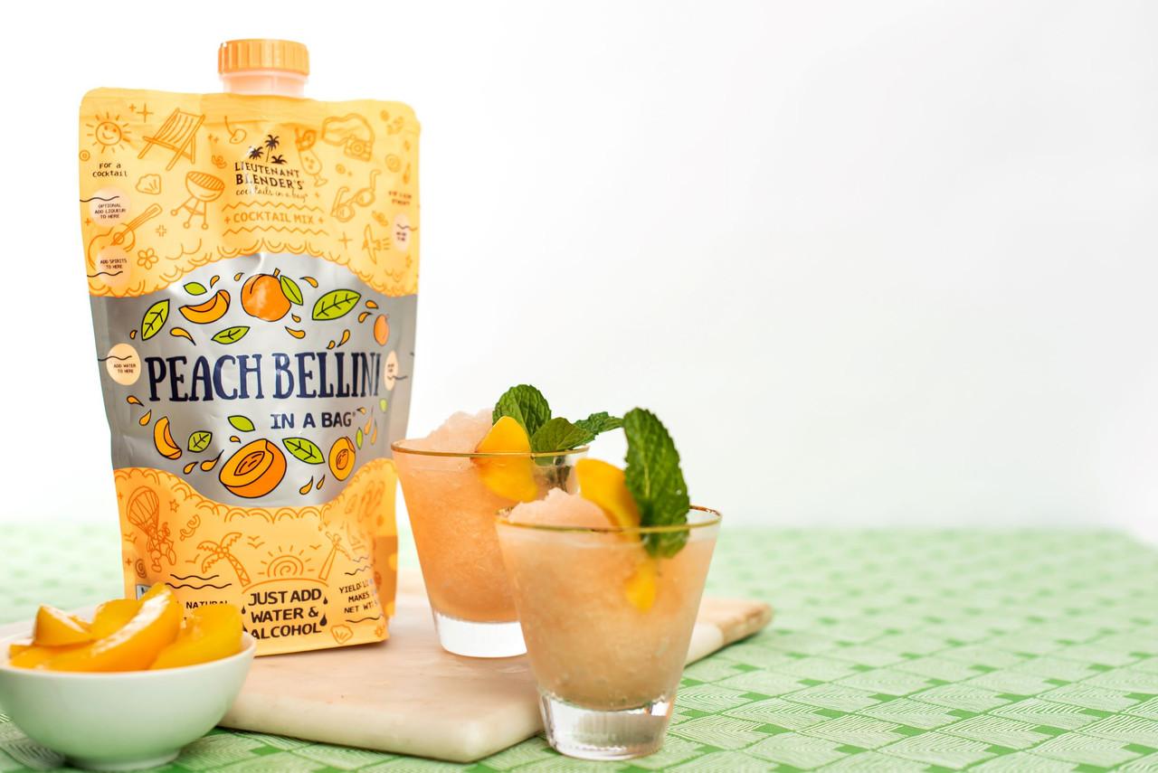 Peach Bellini in a Bag® - Lieutenant Blender's Cocktails Mixes