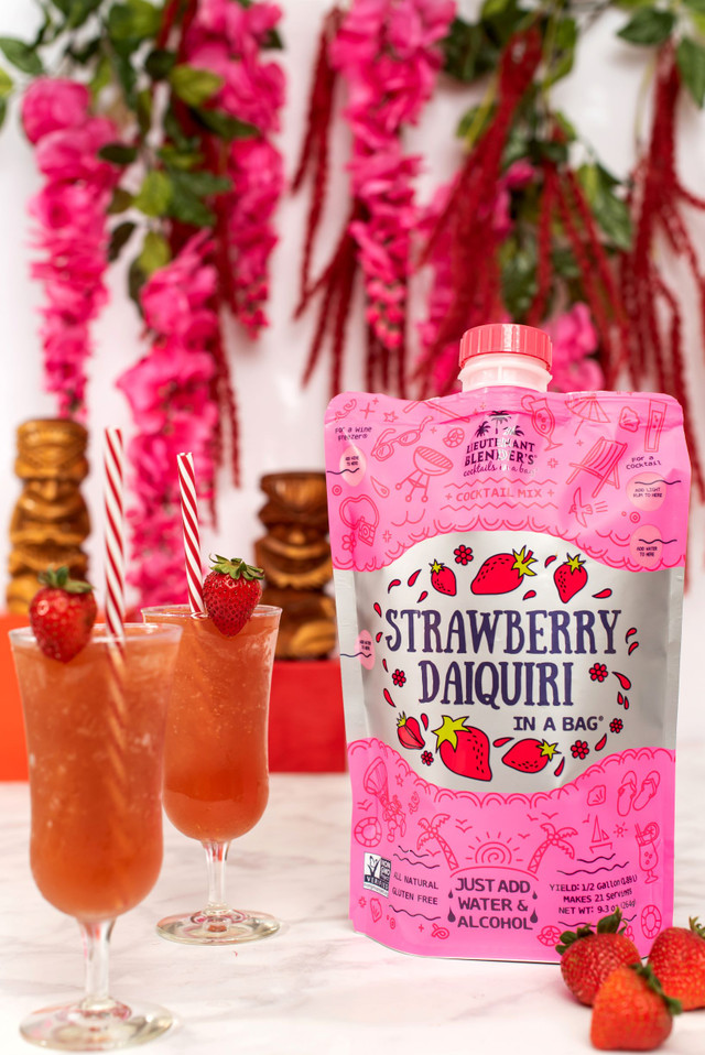 NonGMO Strawberry Daiquiri in a Bag Lieutenant Blender's Cocktails