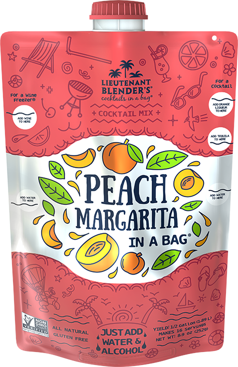 Peach Margarita in a Bag® - Lieutenant Blender's Cocktails Mixes