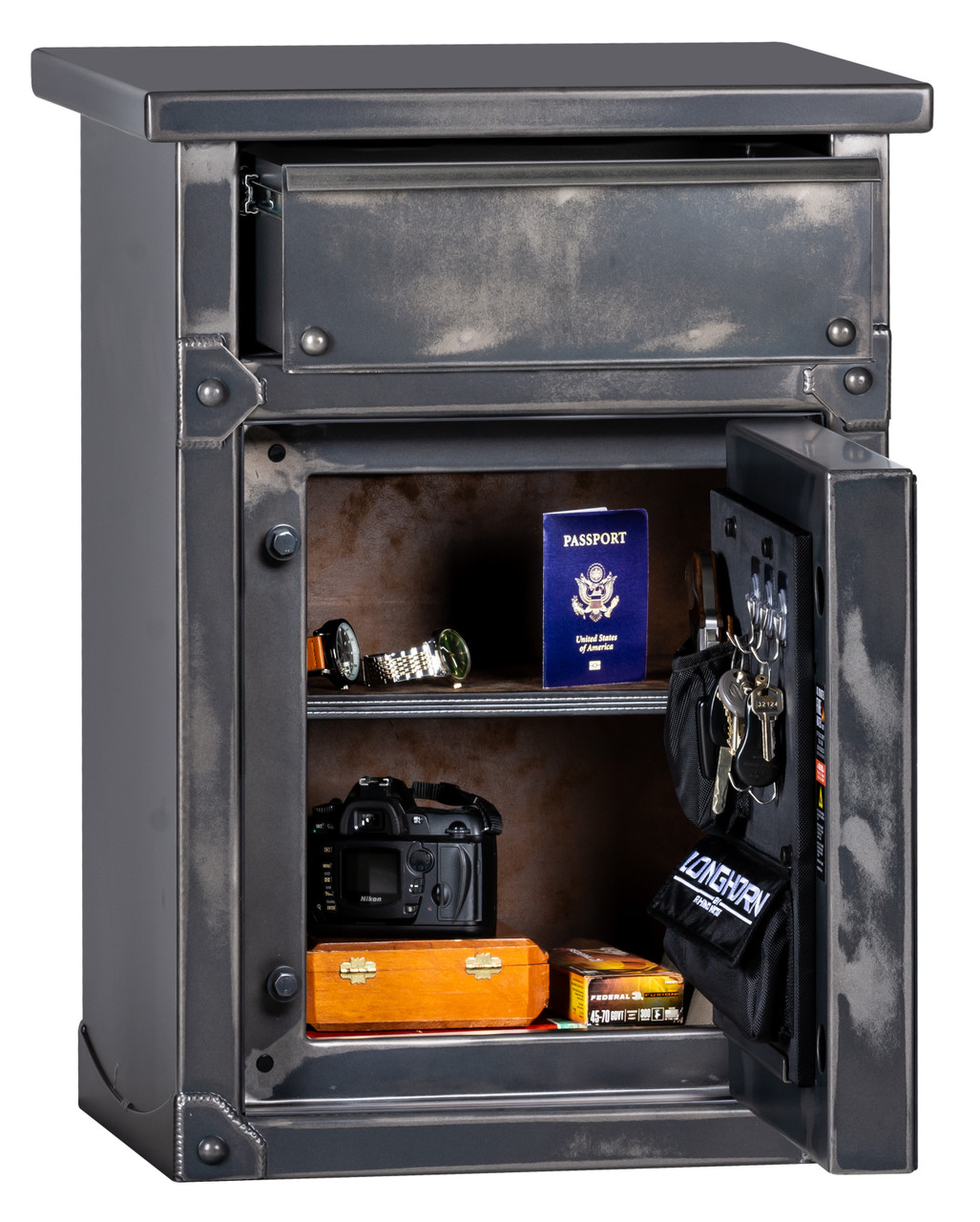 TEAM SATAN666 ノバチェック XL Longhorn LNX3022 40-Minute Nightstand-End Table Home Safe