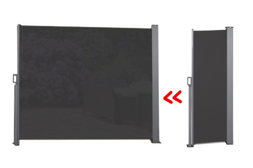 Oprolbaar windscherm zwart  - 150 x 300 cm