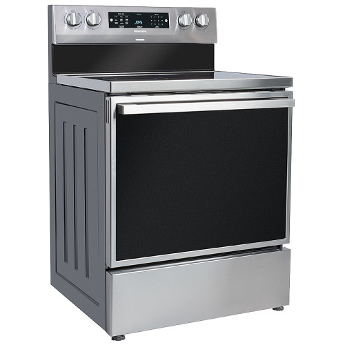 Hisense HBE3501CPS Electric Range, 5.8 cu. ft. Capacity, 30 inch Exterior Width, Convection, 5 Burners, Storage Drawer, Air Fry, Self Clean, 3,300 Watts Highest Burner Element, Stainless Steel colour