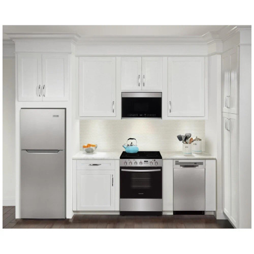 24" Frigidaire FCFE242CAS Electric Range, 1.9 cu. ft. Capacity, Convection, 4 Burners, Storage Drawer, Manual Clean, 1,800 W Highest Element.