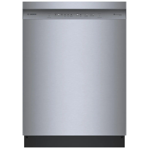 24" Bosch 100 Series SHE5AE75N Dishwasher, 46 dB Decibel Level, Full Console, Stainless Interior, 8 Wash Cycles, 15 Capacity (Place Settings), 3 Loading Racks, Wifi Enabled