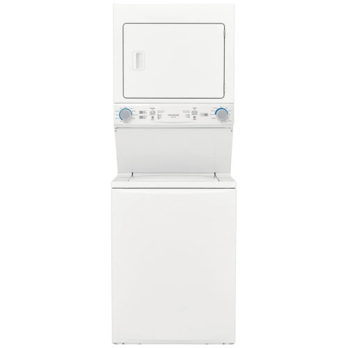Frigidaire FLCE752CAW Laundry Center, Contains Agitator, White colour Washer: 4.5 cu. ft. Capacity, 27 inch Width, 10 Wash Cycles, 850 RPM Spin Speed Dryer: 5.6 cu. ft. Capacity, Electric