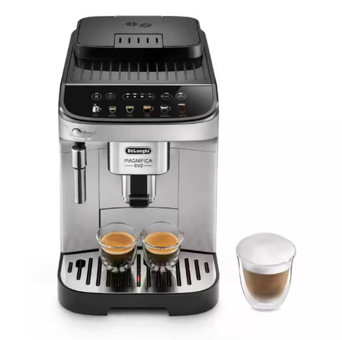 De'Longhi Magnifica Evo Automatic Espresso Machine with Frother & Coffee Grinder - Silver/Black