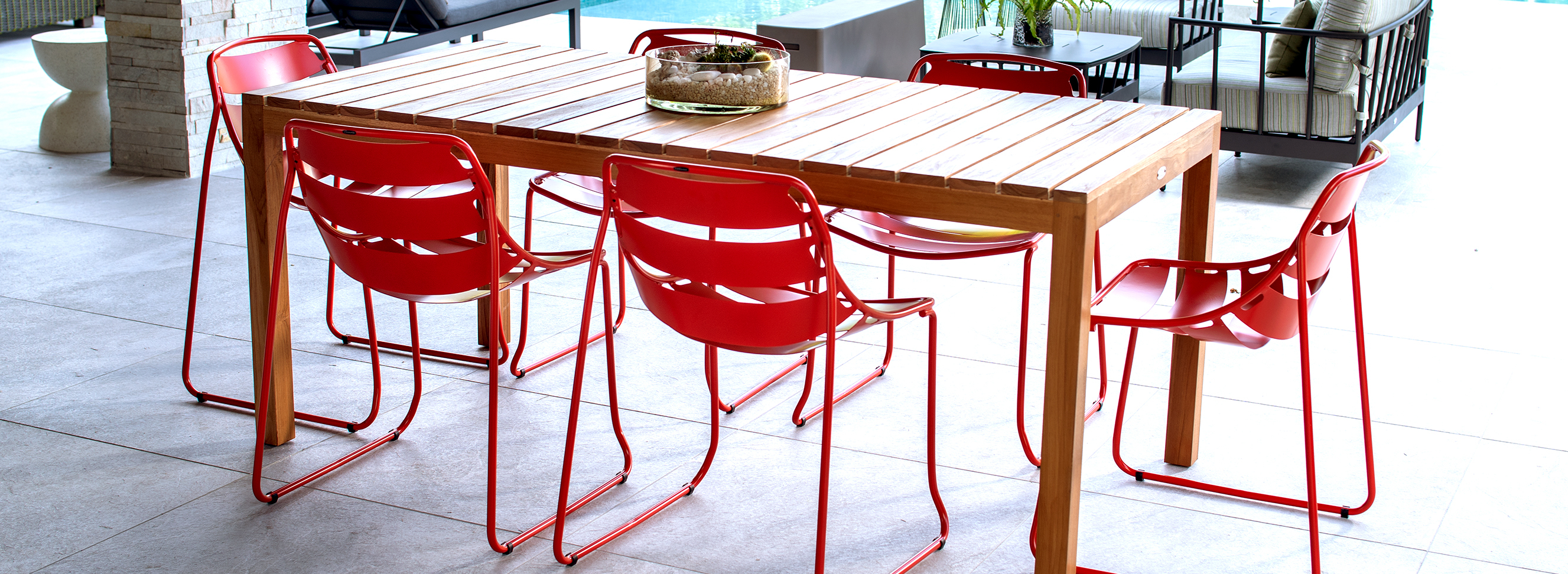 ELLIE Outdoor Furniture Collection of Dining Chairs by Kannoa - Colorful, bold outdoor chairs designed for Commercial, Hospitality and Residential Settings