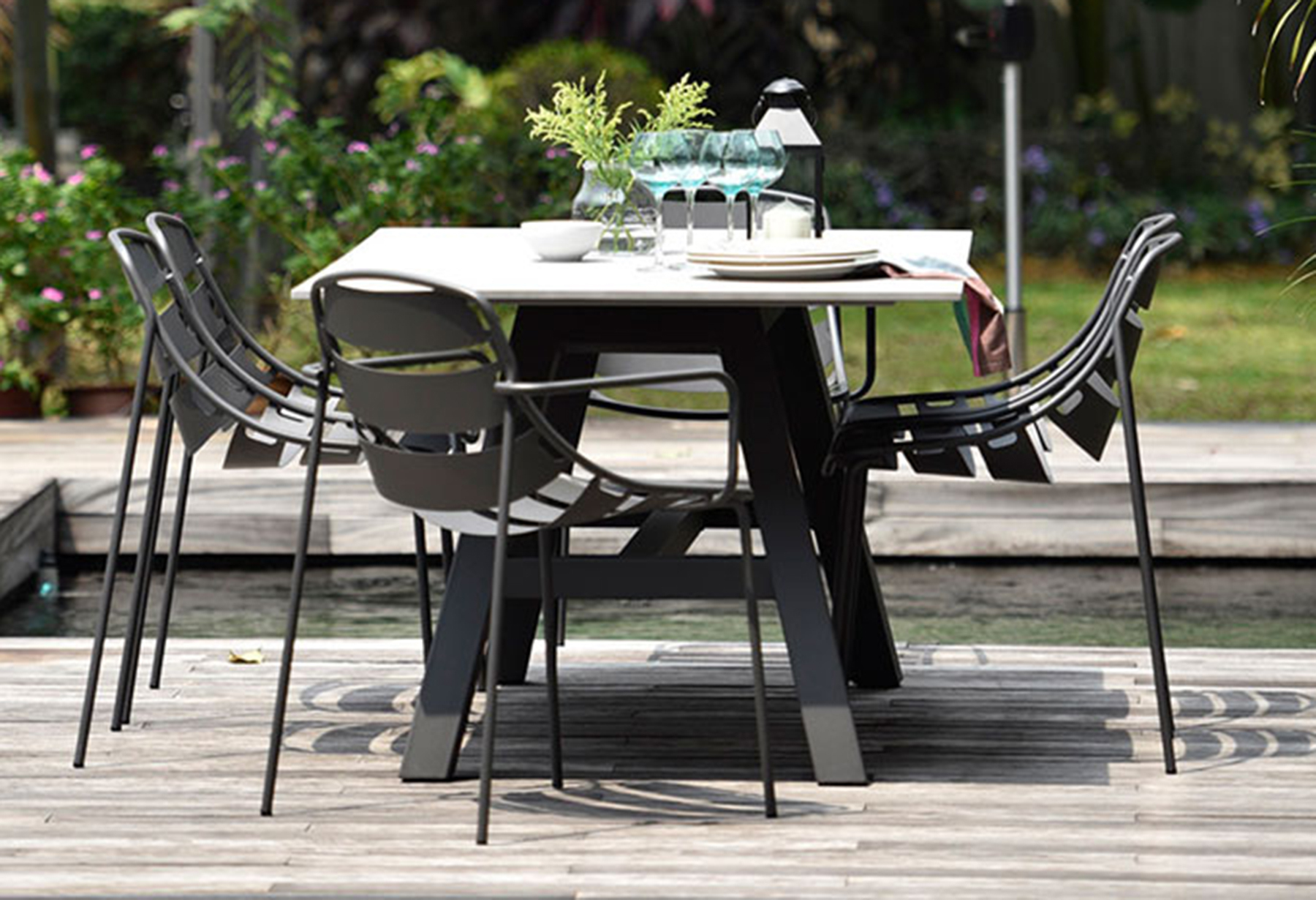 ELLIE Outdoor Furniture Collection of Dining Chairs by Kannoa - Colorful, bold outdoor chairs designed for Commercial, Hospitality and Residential Settings
