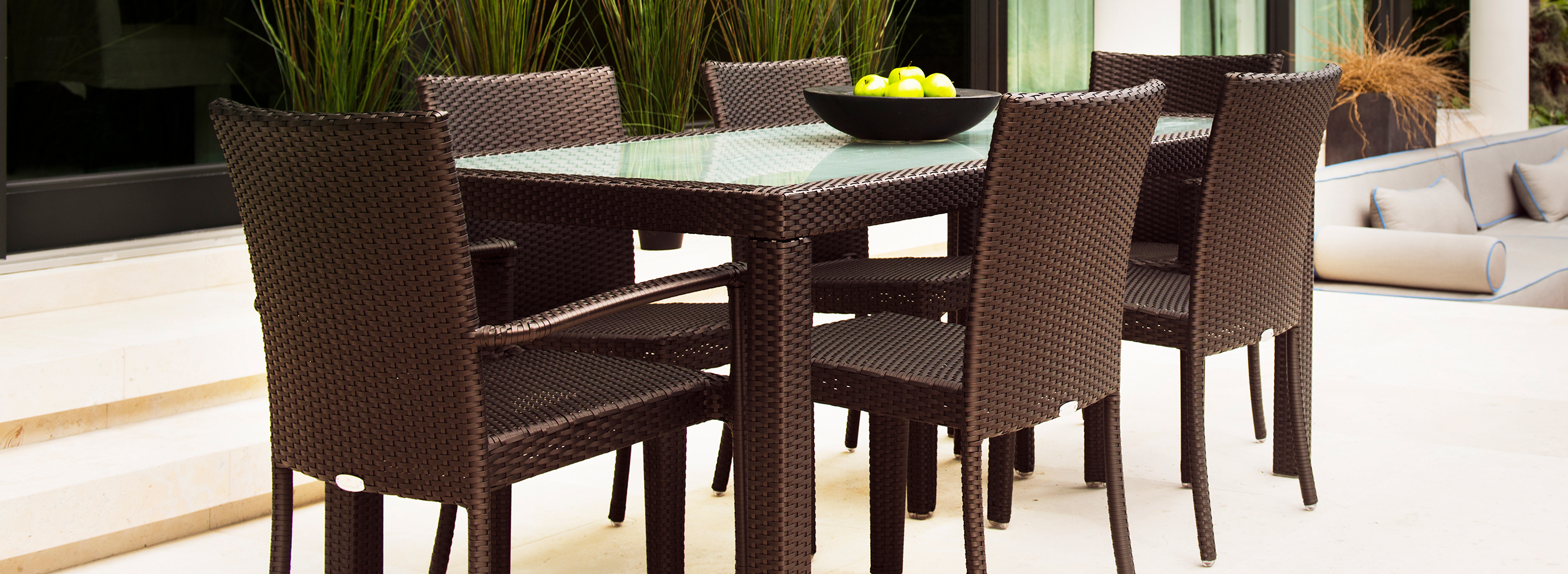 MARBELLA Dining set - Modern Wicker Outdoor Dining designed for Commercial, Hospitality and Residential Settings