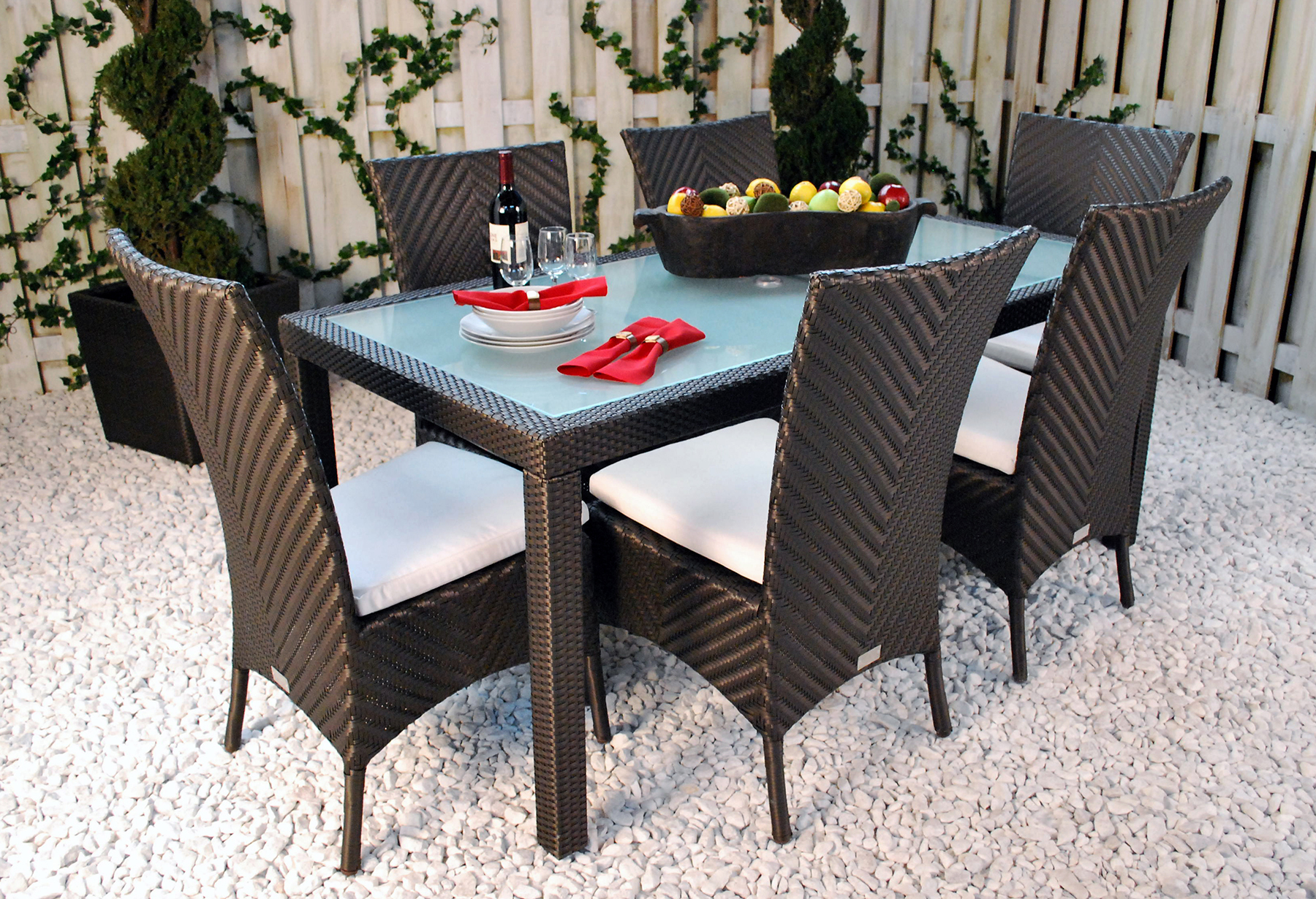 MARBELLA Dining set - Modern Wicker Outdoor Dining designed for Commercial, Hospitality and Residential Settings