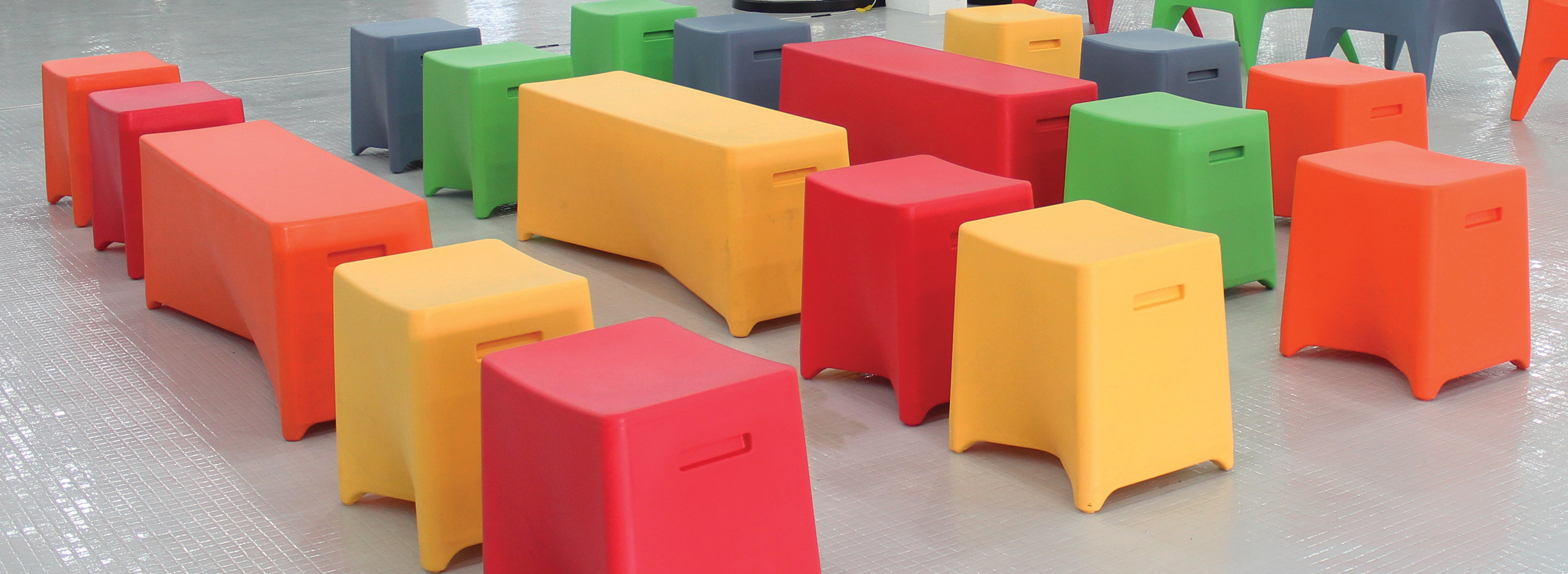 The Rumi Collection of outdoor benches and stools by Kannoa