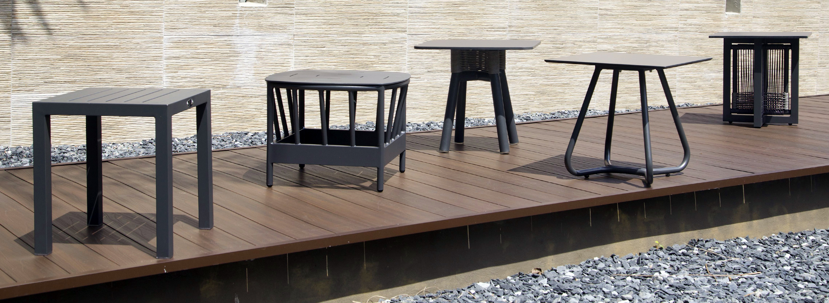 Kannoa Side Table and Ottomans for the Outdoors