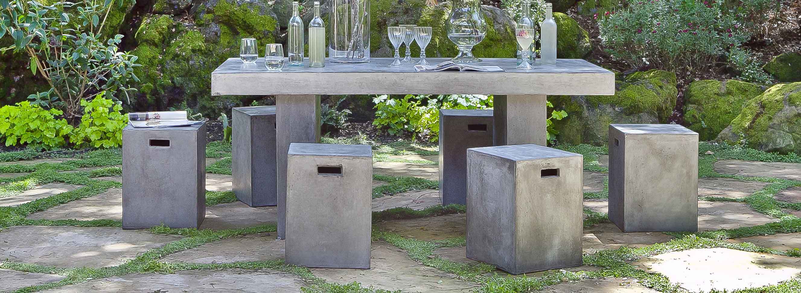 The Urban Collection of outdoor cement stools by Kannoa