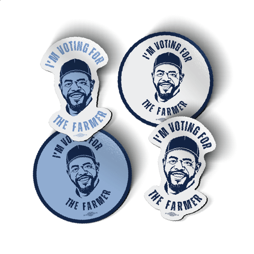 I'm Voting For The Farmer (Vinyl Sticker -- Combo Pack of Four!)