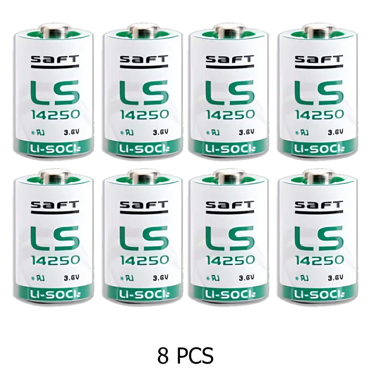 8-Pack Saft LS14250 (ER14250) 3.6V 1/2 AA 1200mAh Lithium Batteries