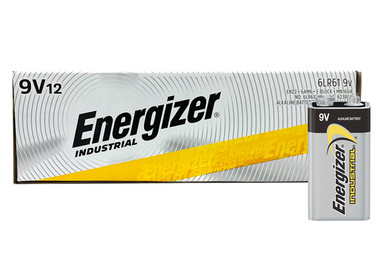 12Pack 9 Volt Energizer Industrial (EN22) Alkaline Batteries