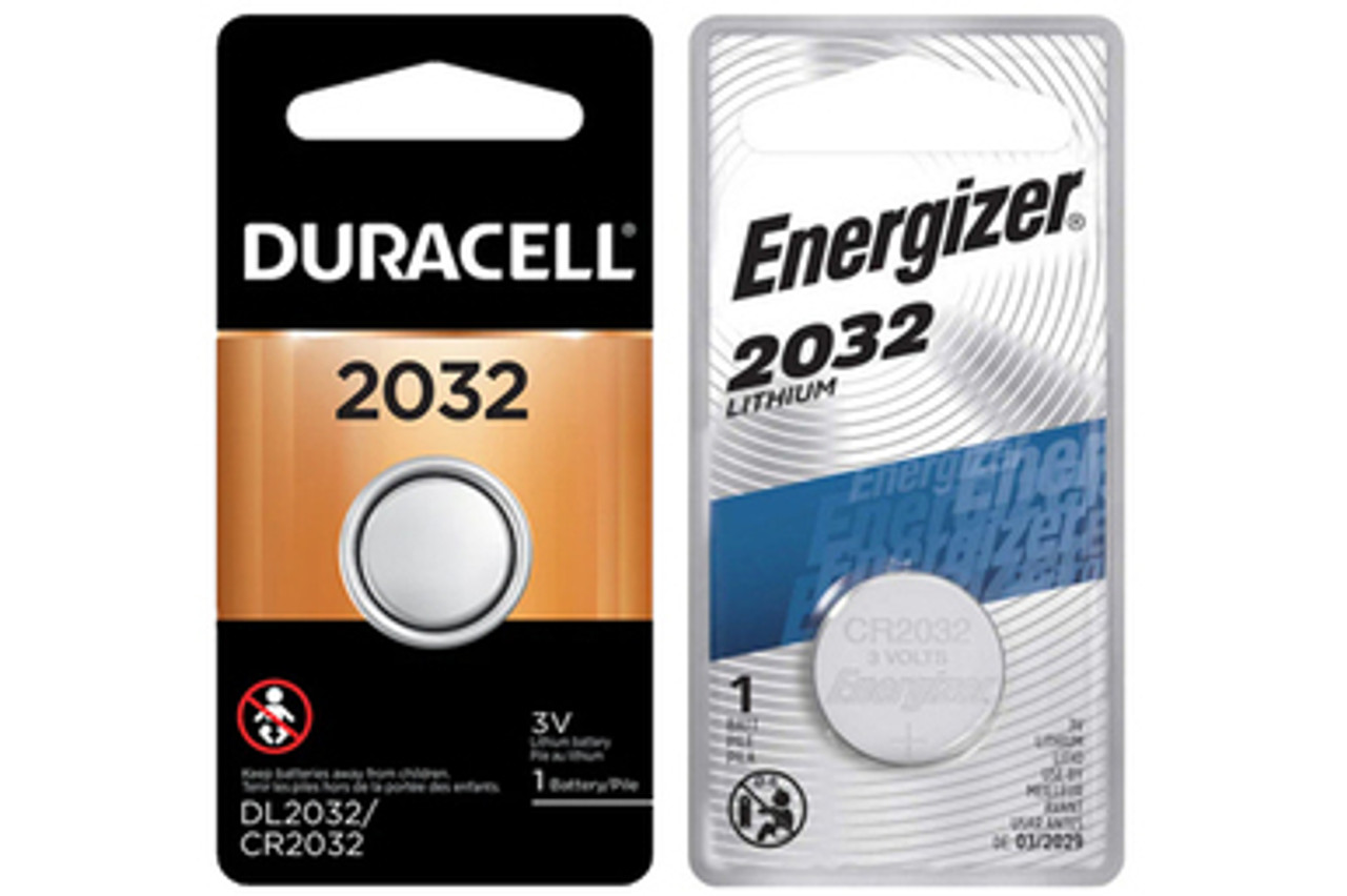 1 x Energizer + 1 x Duracell CR2032 3 Volt Lithium Coin Cell