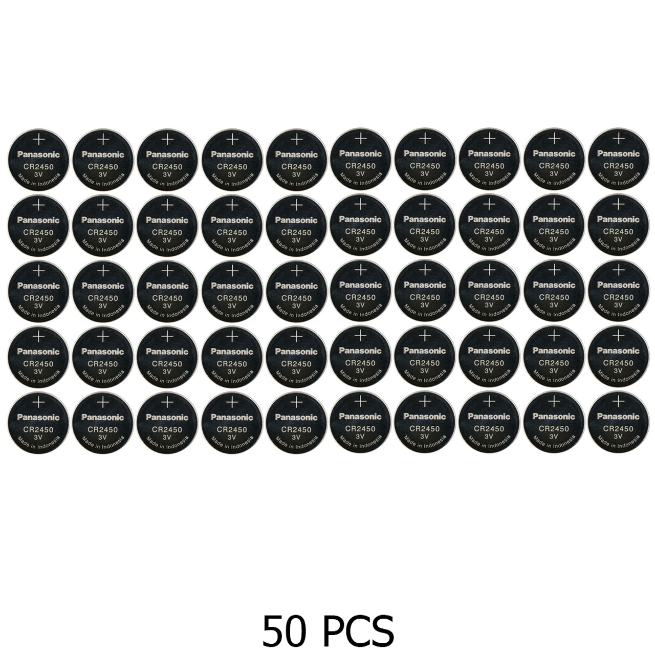 50-Pack CR2450 Panasonic 3 Volt Lithium Coin Cell Batteries
