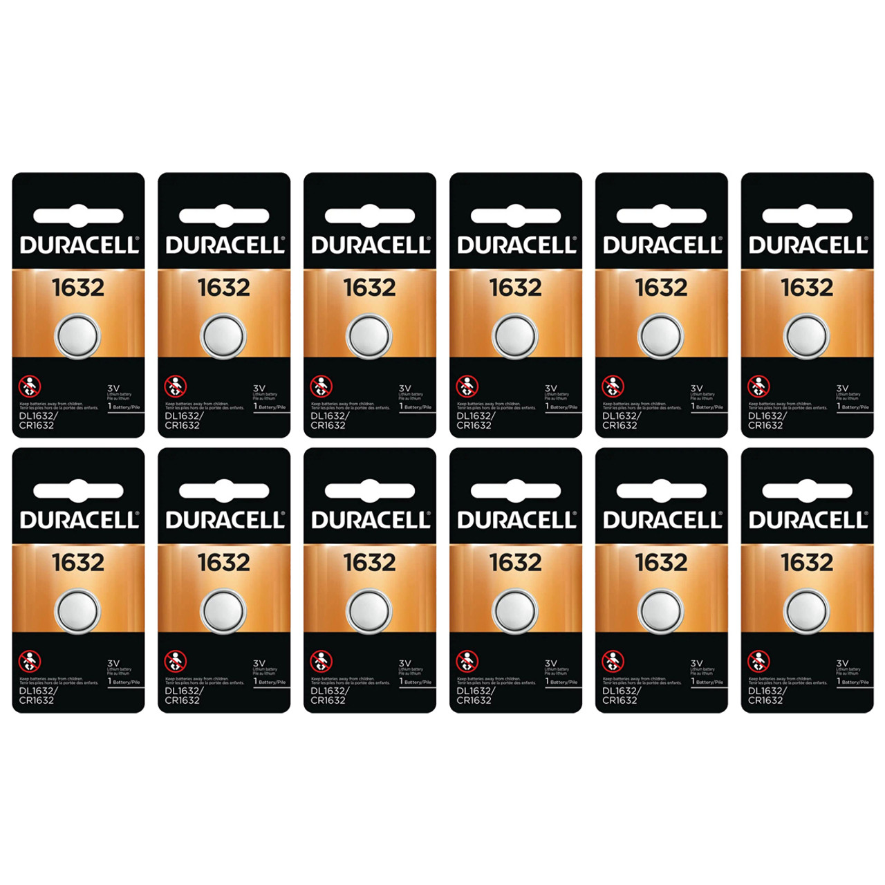 6 Duracell 1632 3V Lithium Coin Batteries ( DL1632 , CR1632 , ECR1632 )