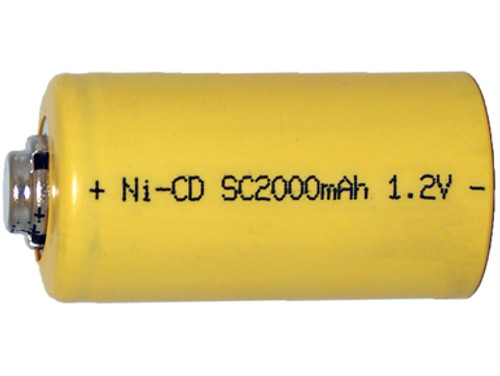 Sub C NiCd Button Top Battery (2000 mAh)