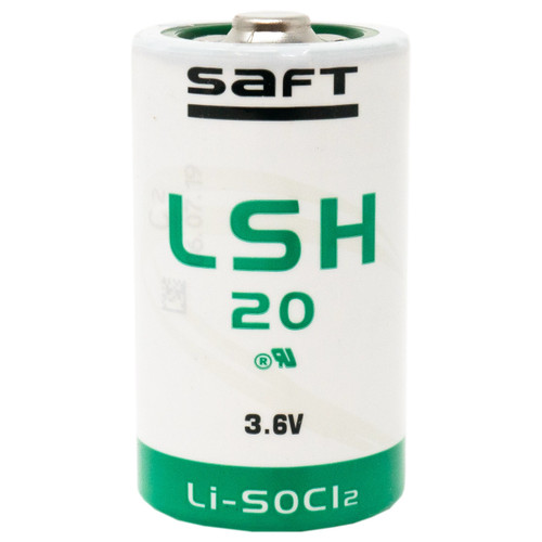 Saft LSH20 3.6V D Lithium Battery front view