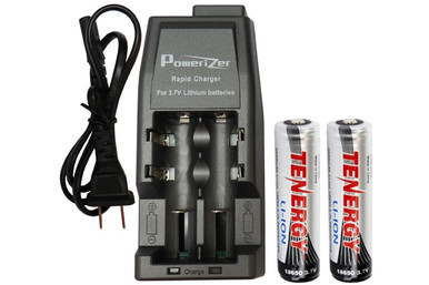 Tenergy 18650 charger combo with two 2600 mAh batteries