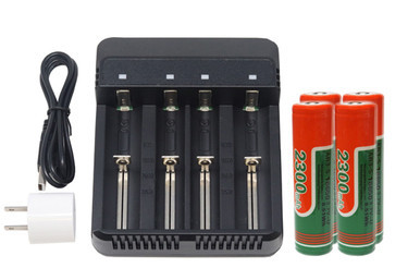Power Portable 4-slot Li-ion charger with four 18650 batteries