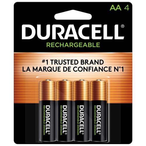 Duracell Rechargeable AA DX1500 2500 mAh batteries 4 pack