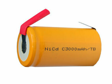 Power Portable C NiCd battery with tabs for battery pack building