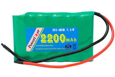 Power Portable 7.2V NiMH battery pack with 5-inch leads